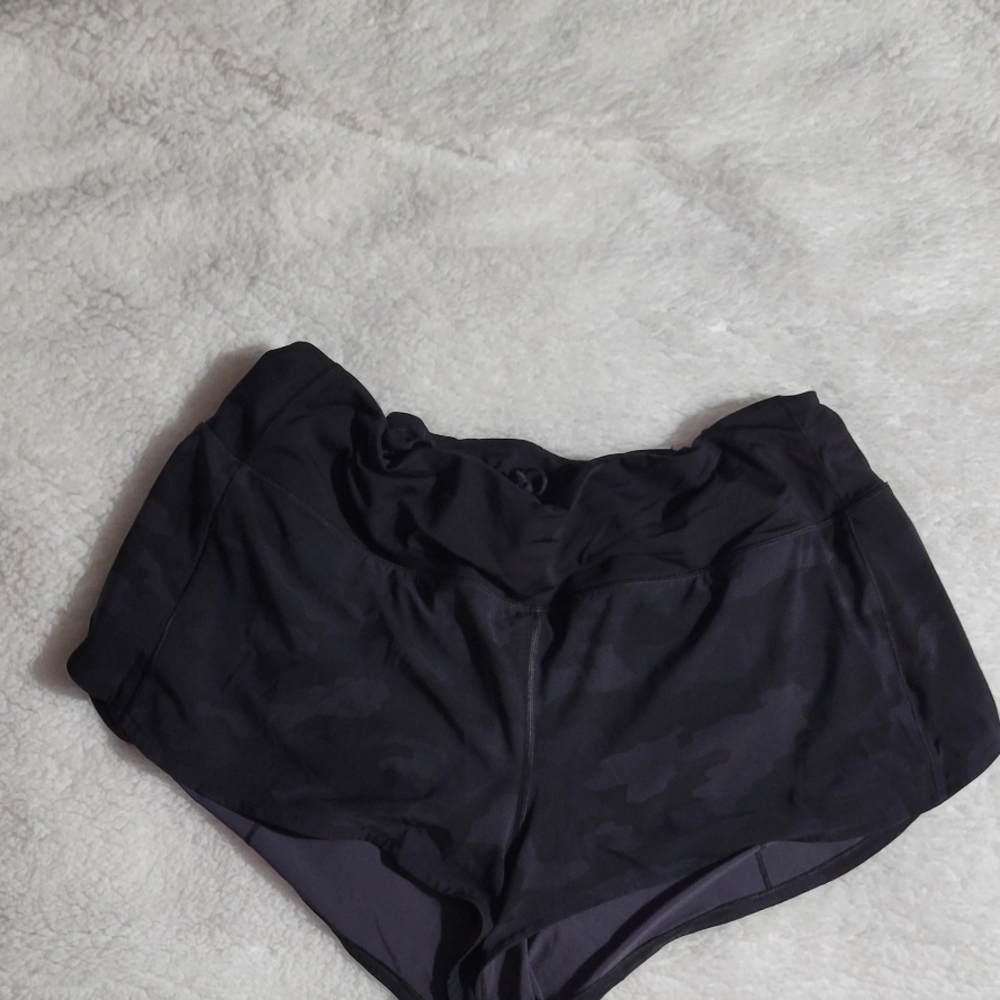 Black Camouflage Athletic Shorts LULULEMON